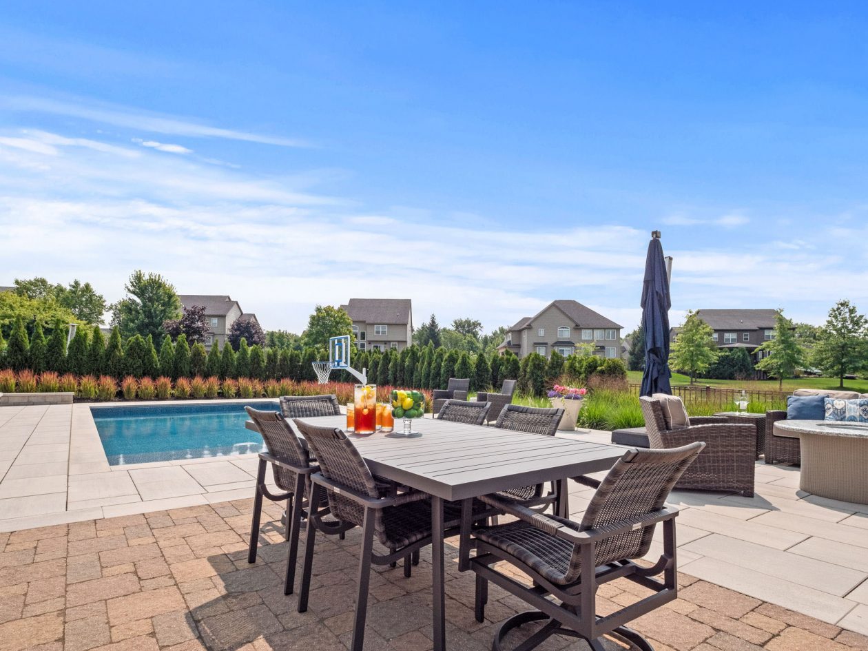 South Lyon Back Yard Pool & Patio | Great Oaks Landscape