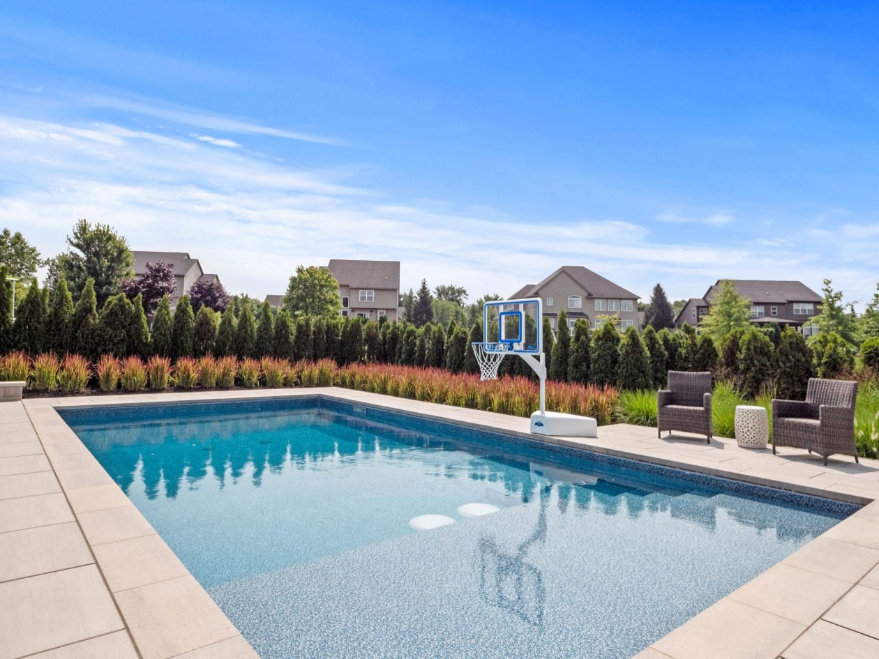 South Lyon Back Yard Pool & Patio | Great Oaks Landscape