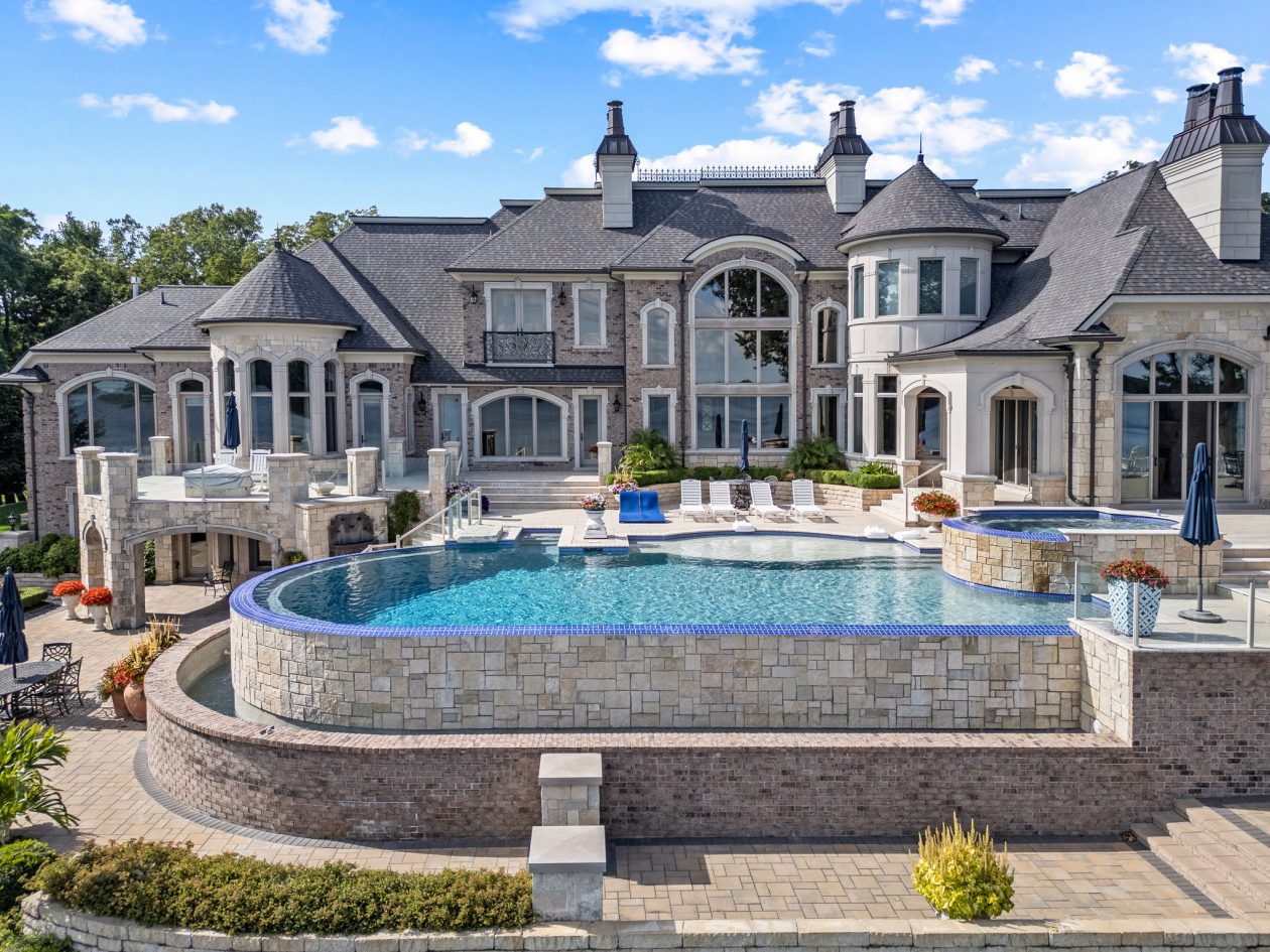 Orchard Lake Limestone Chateau | Great Oaks Landscape