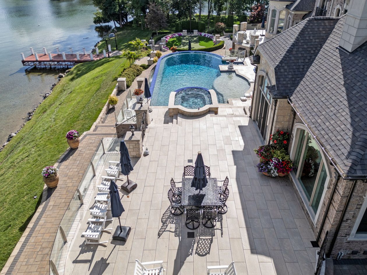 Orchard Lake Limestone Chateau | Great Oaks Landscape