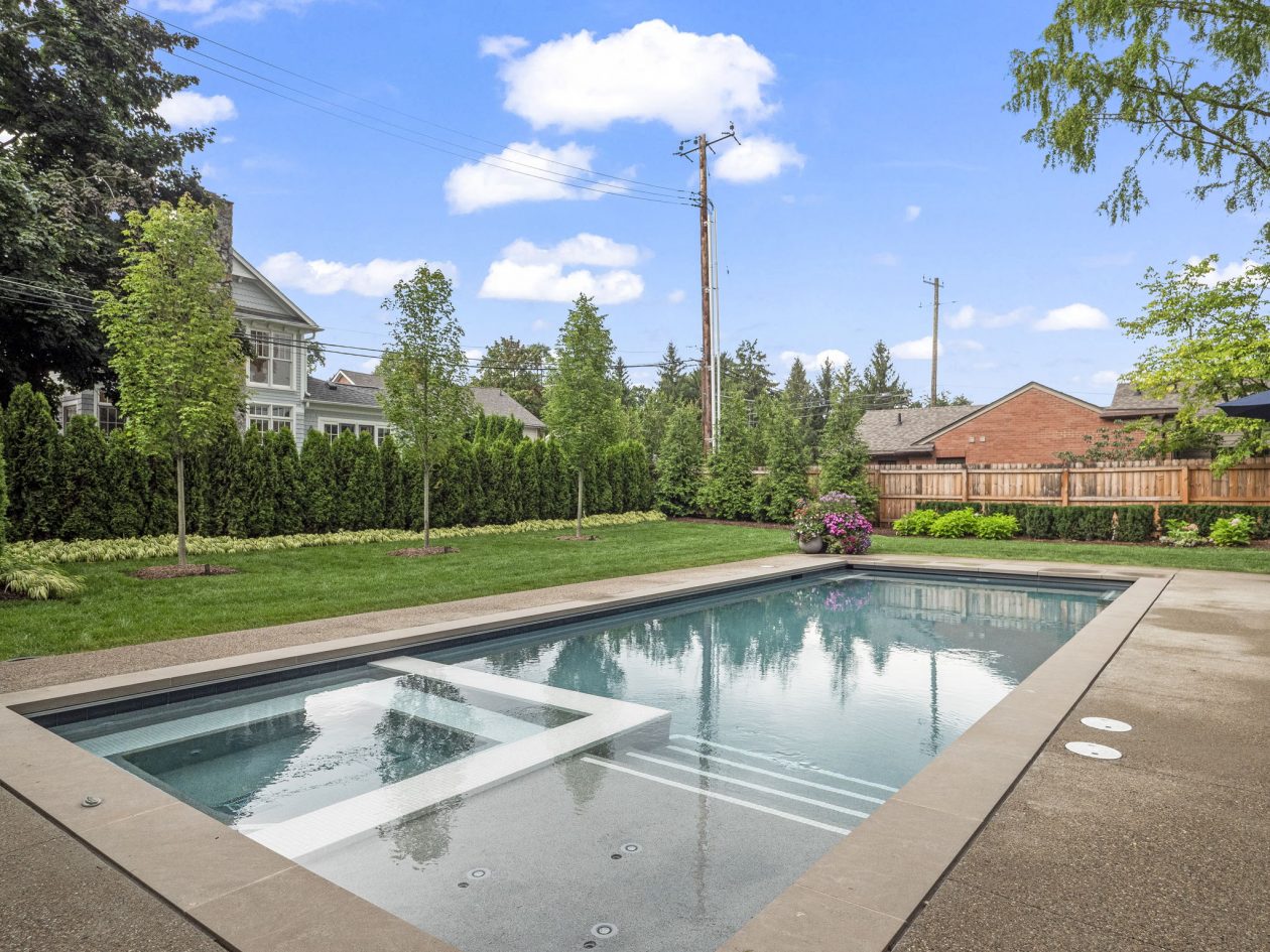 Cozy Patio with Fireplace and Pool | Great Oaks Landscape