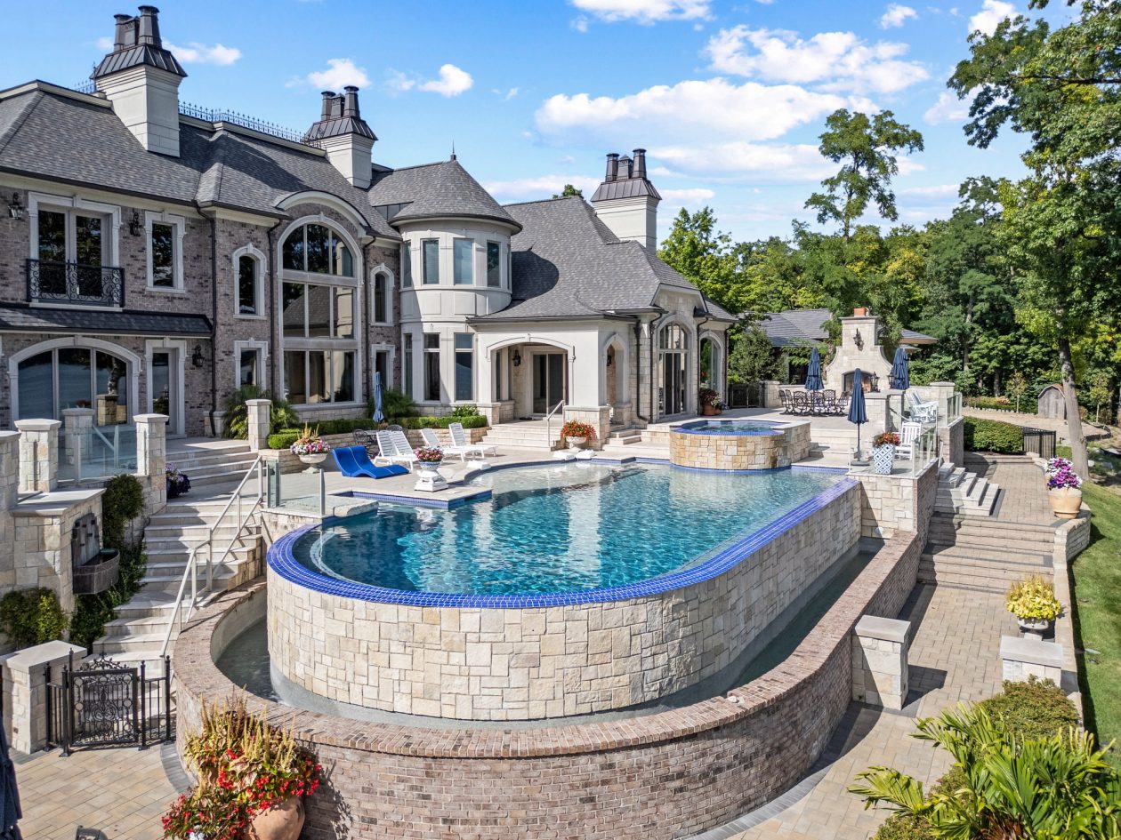 Orchard Lake Limestone Chateau | Great Oaks Landscape