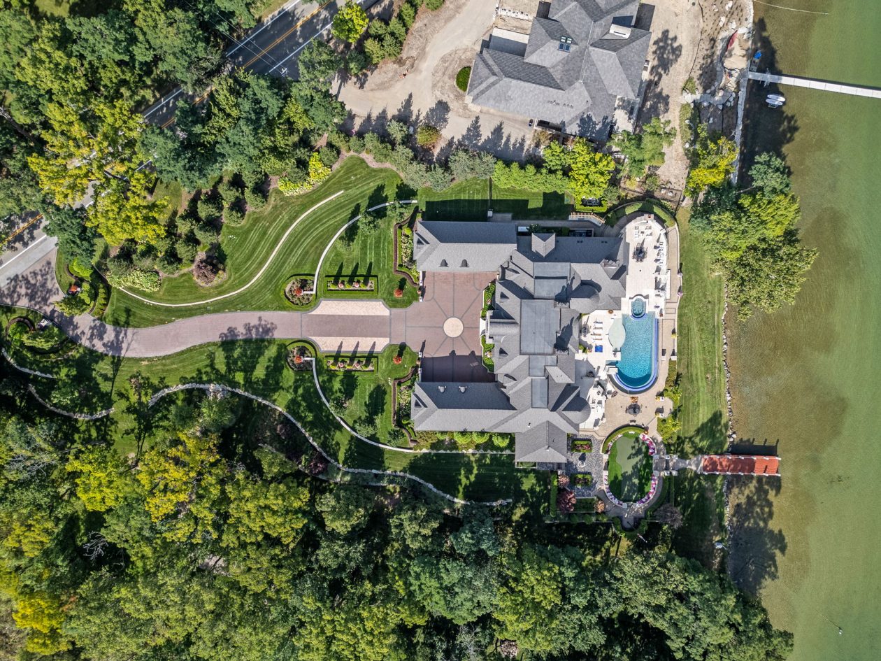 Orchard Lake Limestone Chateau | Great Oaks Landscape