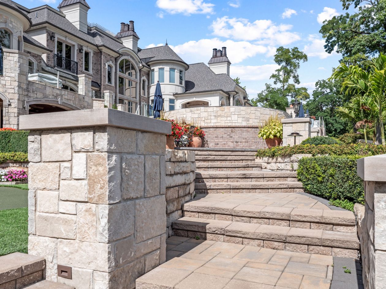 Orchard Lake Limestone Chateau | Great Oaks Landscape