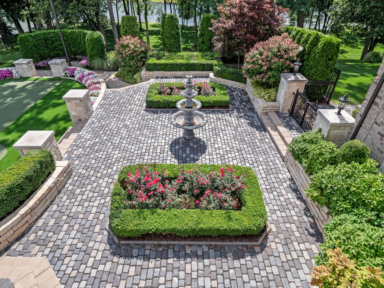 Orchard Lake Limestone Chateau | Great Oaks Landscape