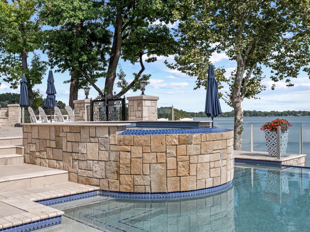 Orchard Lake Limestone Chateau | Great Oaks Landscape