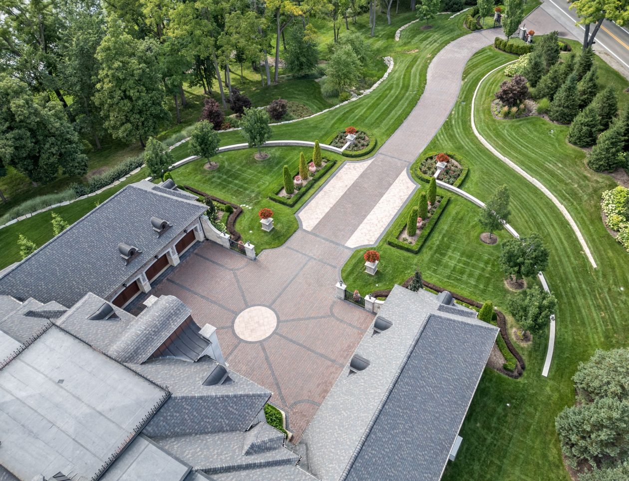 Orchard Lake Limestone Chateau | Great Oaks Landscape