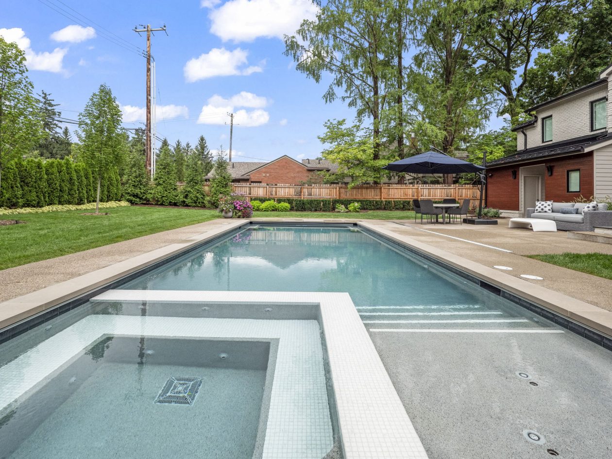 Cozy Patio with Fireplace and Pool | Great Oaks Landscape