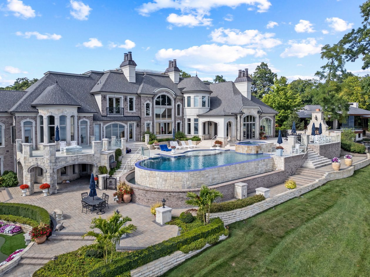 Orchard Lake Limestone Chateau | Great Oaks Landscape